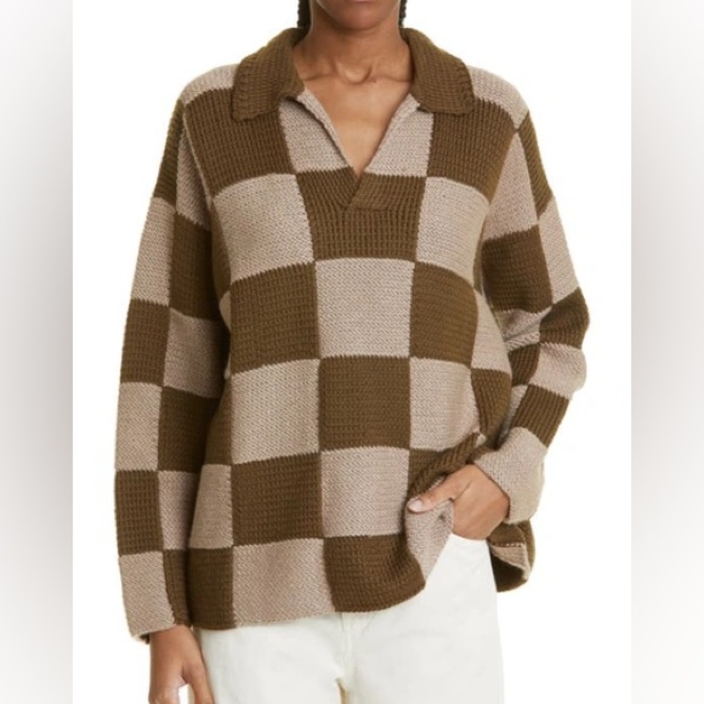 Connor McKnight Gender Inclusive Tile Knit Merino Wool Rugby Sweater